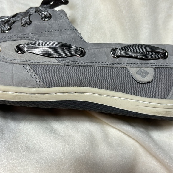 Sperry gray deck shoes size 9 perfect condition with fabric sides - Picture 7 of 8